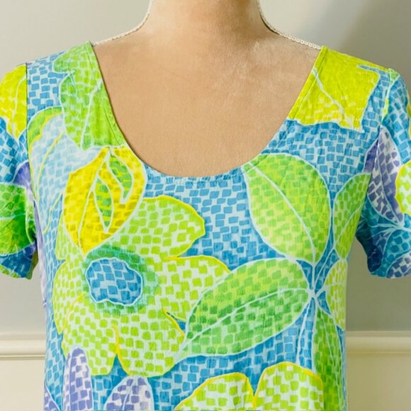 Jams World Hattie Dress Ruffle Tiered Babydoll Pacific Breeze Multicolor XS - Picture 3 of 9